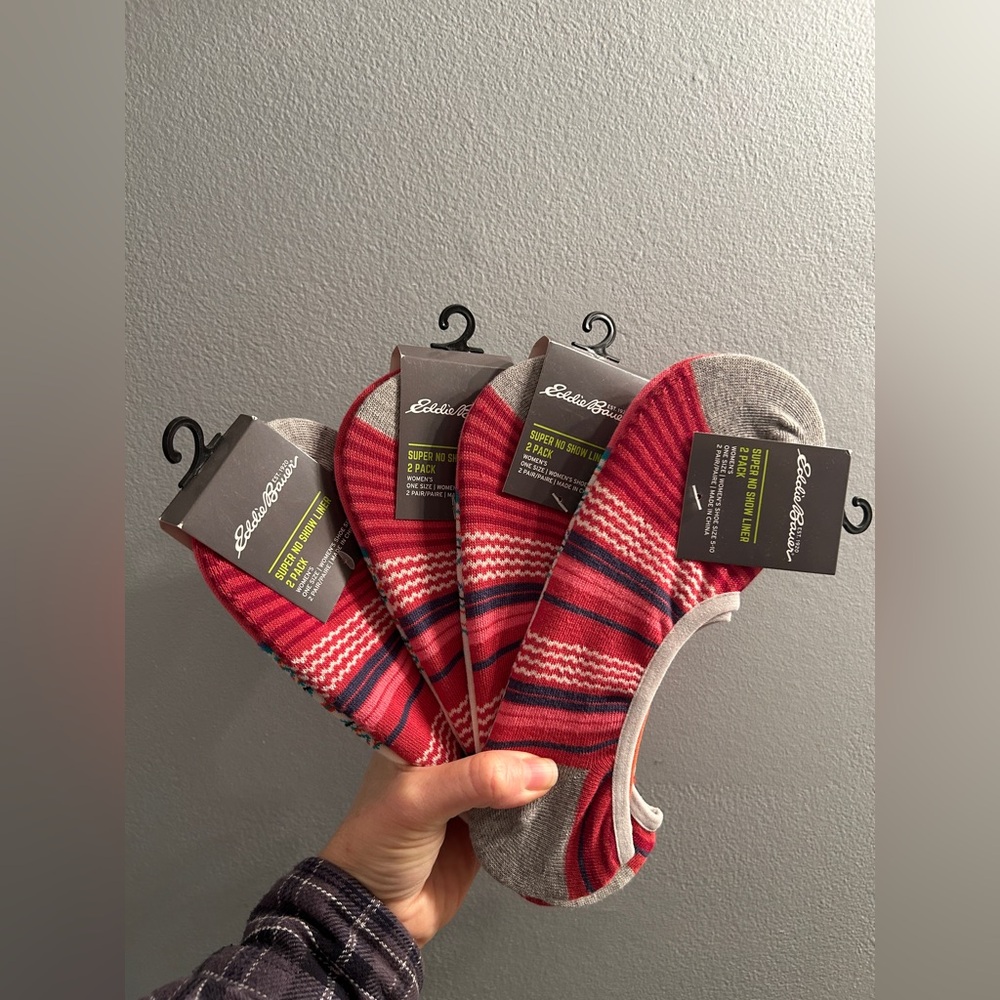 NEW w tags 8 pairs Eddie Bauer No-Show Socks liners sz 5-10